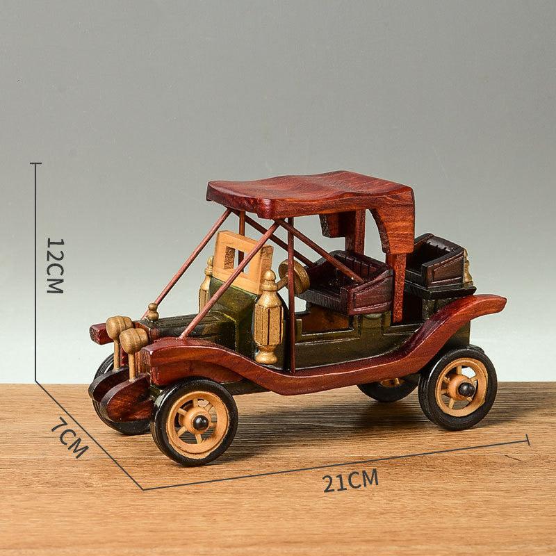 Desktop Wooden Vintage Car Ornaments