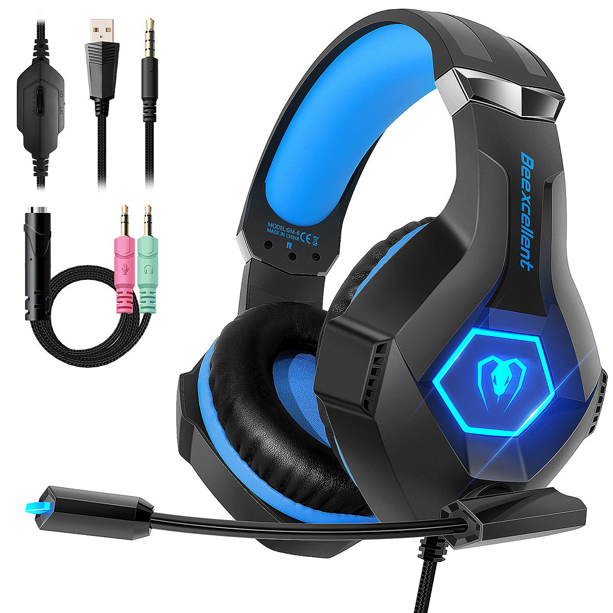 Headset With Mike Thunder Wear Luminous Gaming Headset