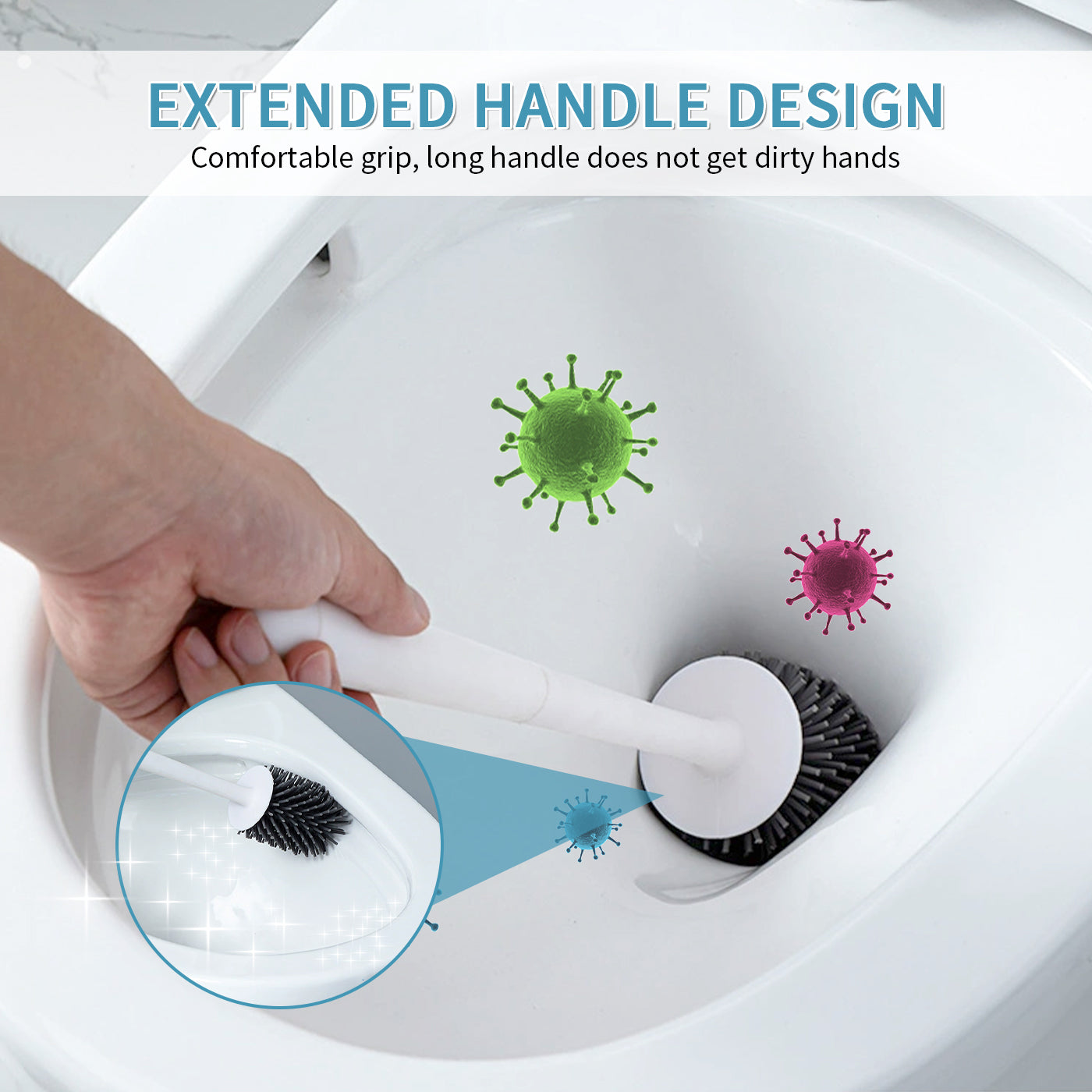 Water-free Wall-mounted Nordic Silicone Toilet Brush Set