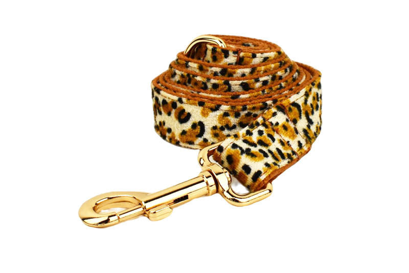 Dog Leash Pet Leopard Print Collar