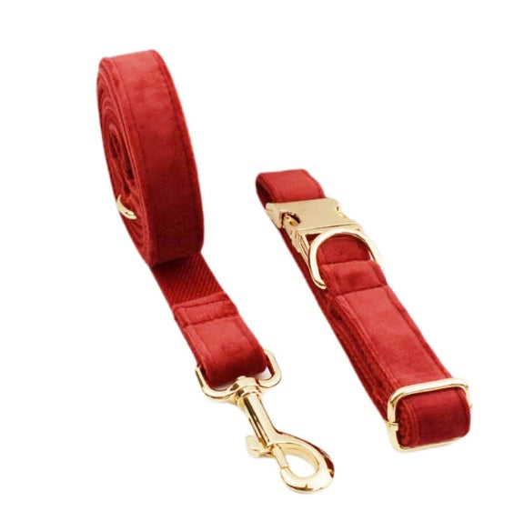 Velvet Pet Collar Traction Rope