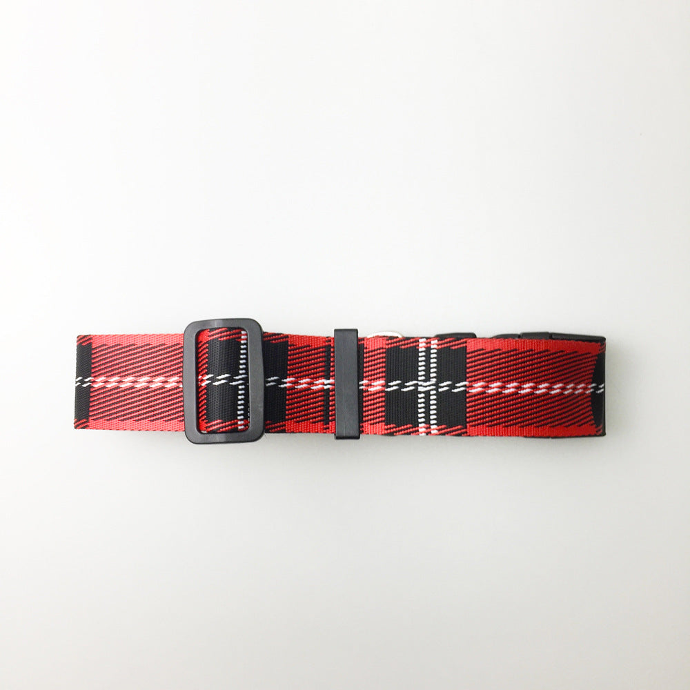 Pet Dog Collar Check Pattern Leash