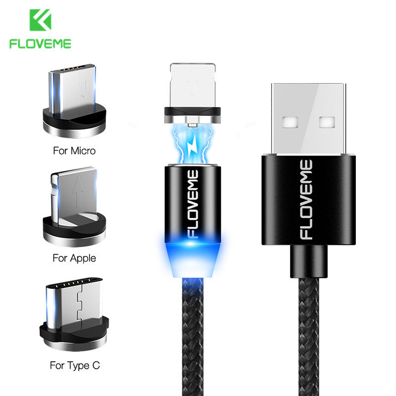   Compatible with Apple, Magnetic Micro USB Cable For Android and IOS Devices