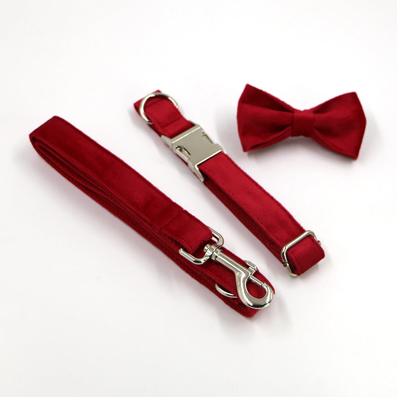 Dog Collar, Tie Bow Set