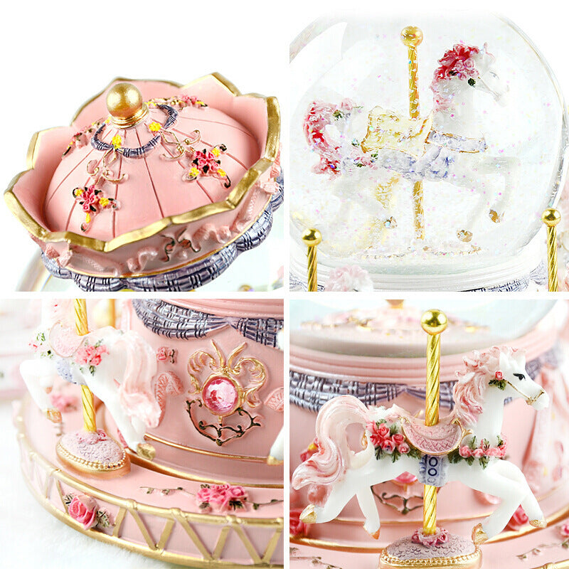 Crystal Music Box Carousel Gift