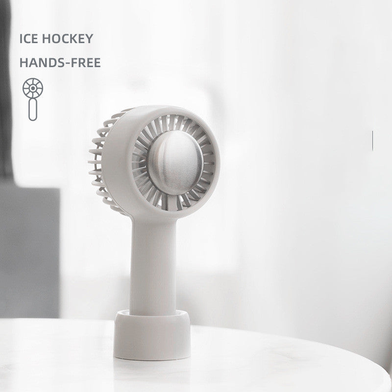 Ice Hockey Fan Summer New Handheld Refrigeration Ice Fan USB Portable Silent Outdoor Cooling Fan