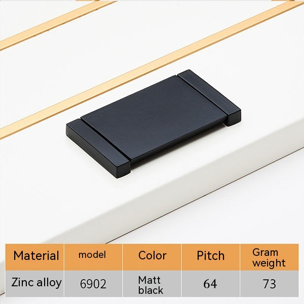 Simple Home Decoration Zinc Alloy Black Brushed Door Handle