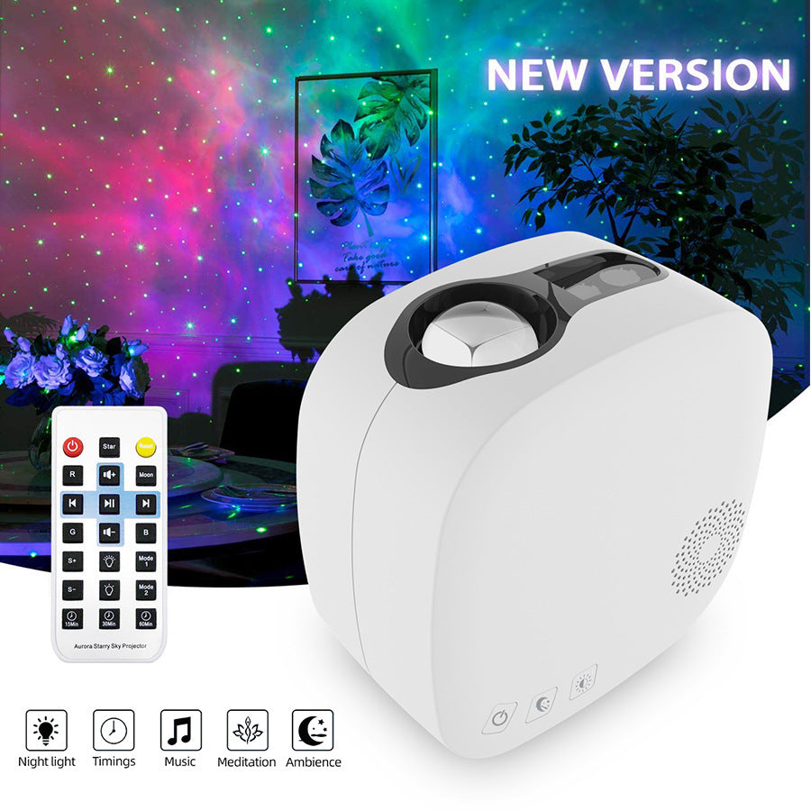 Laser Starry Sky Projection Lamp Colorful Nebula Moon With Bluetooth Music Playing