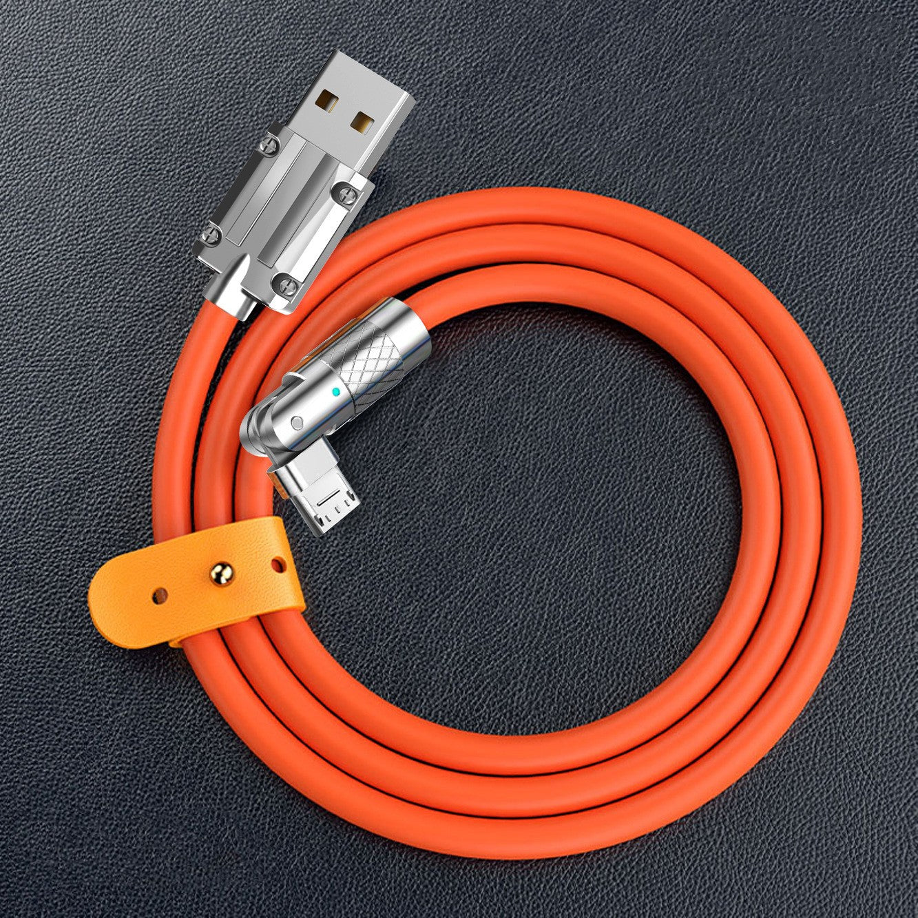 120W Fast Charge Data Cable 180 Degrees Rotary Elbow Zinc Alloy Silicone Wire