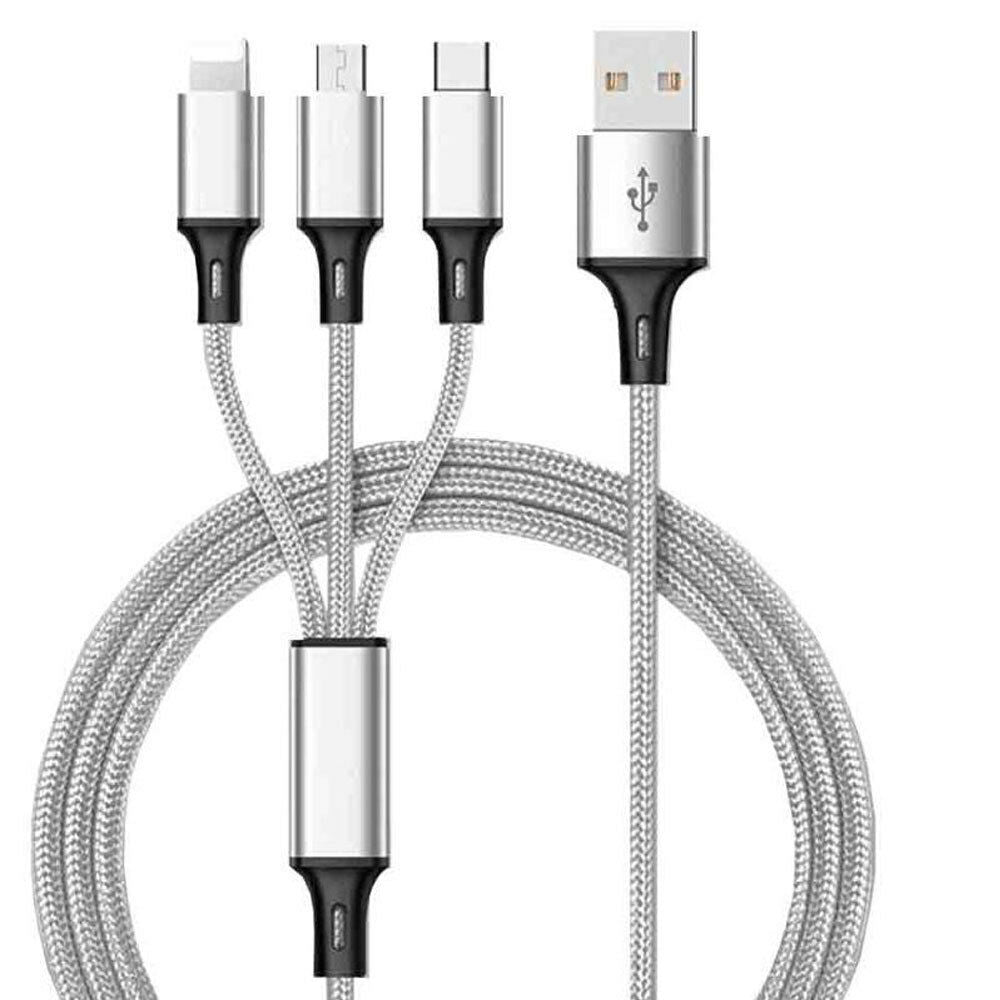 Compatible With, Braided 3-in-1 Data Cable