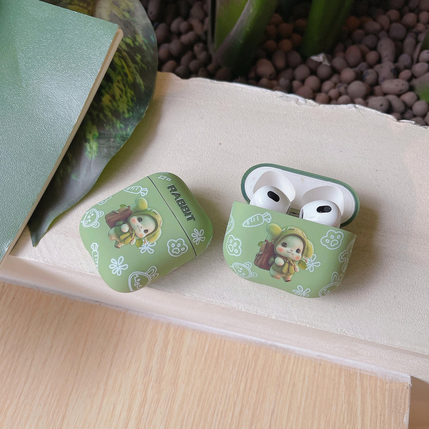 Applicable Pods Cartoon Frosted Water Sticker Earphone Protective Cover 3 Big Eyes Second Generation Earphone Case