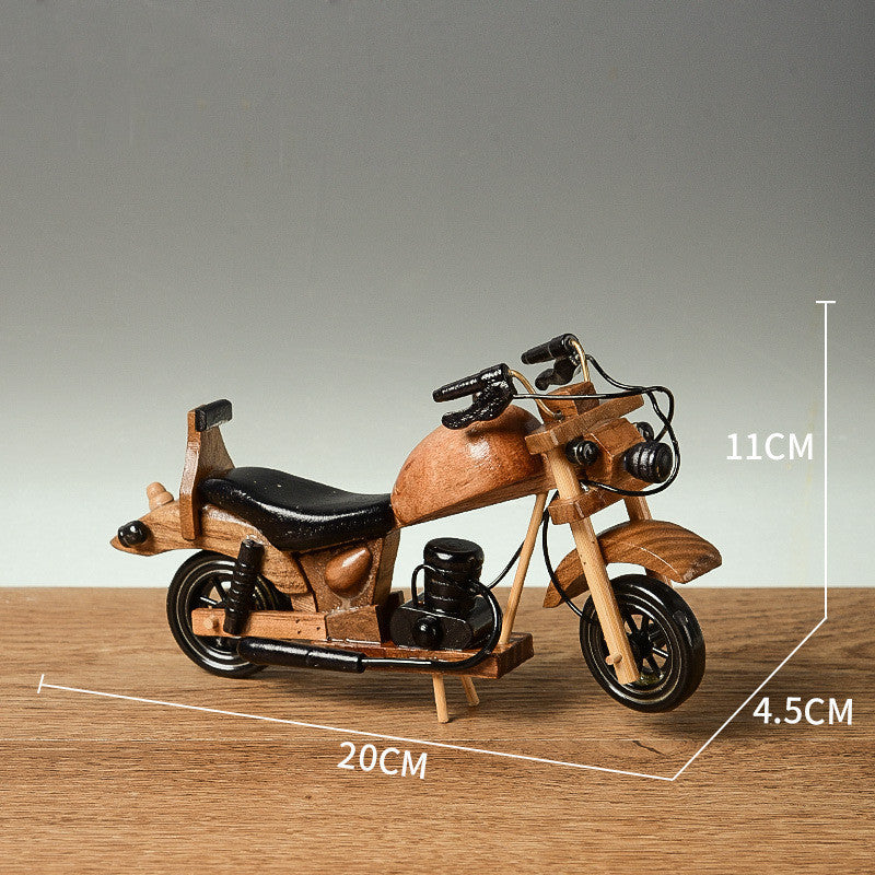 Retro Wooden Motorcycle Decoration Creative Home