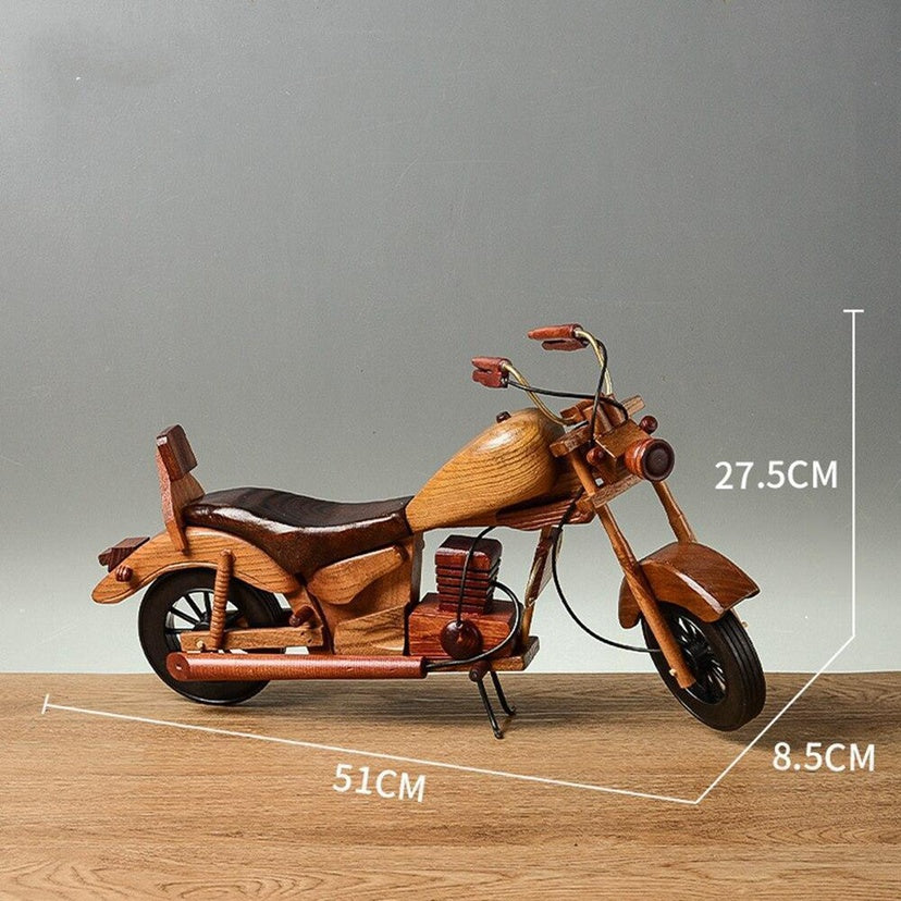 Retro Wooden Motorcycle Decoration Creative Home