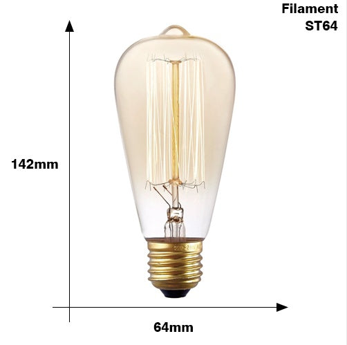 Edison Bulb E27 220V 40W ST64 A19 T45 G80 G95 G125 Incandescent filament bulb lighting Retro Edison Light Bulb