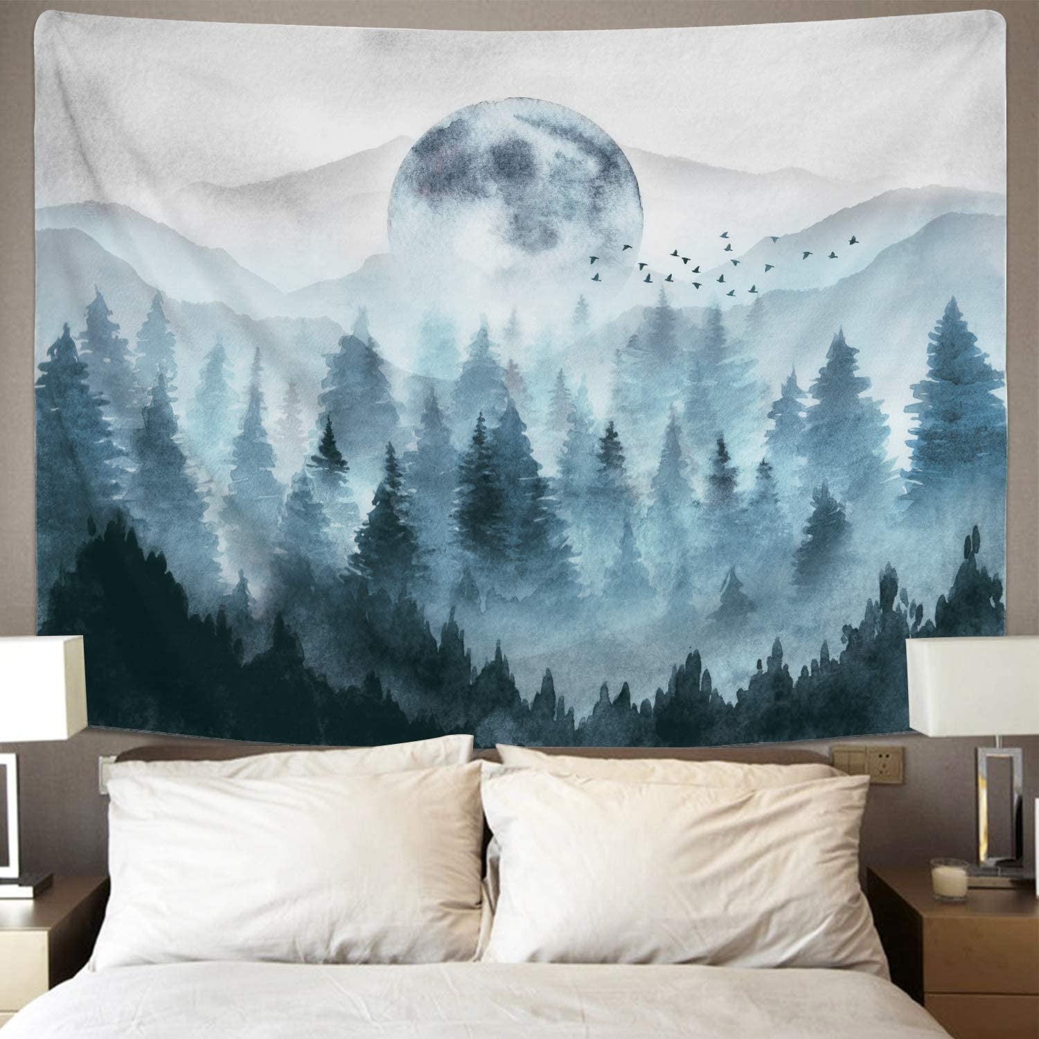 Misty forest tapestry