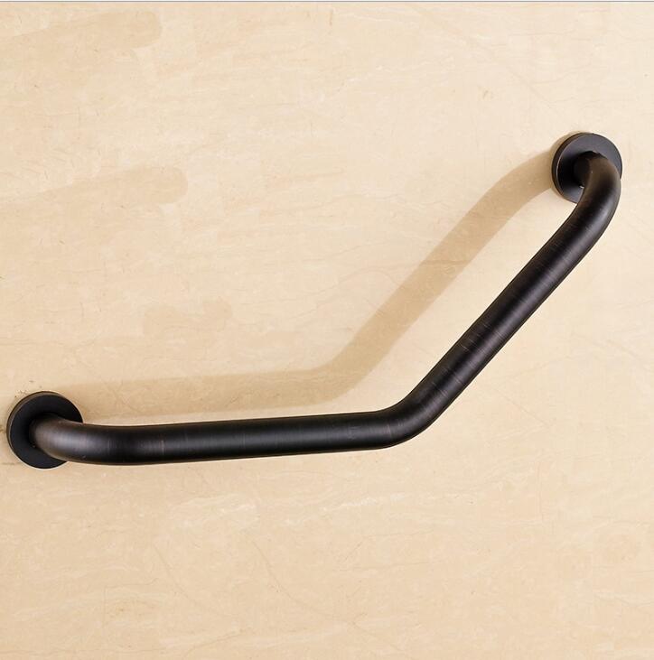 Bathtub Handle With Copper Grab Bars In Bathroom