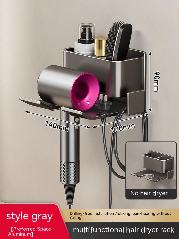 Hair Dryer Rack Bathroom Punch-free Wall-mounted