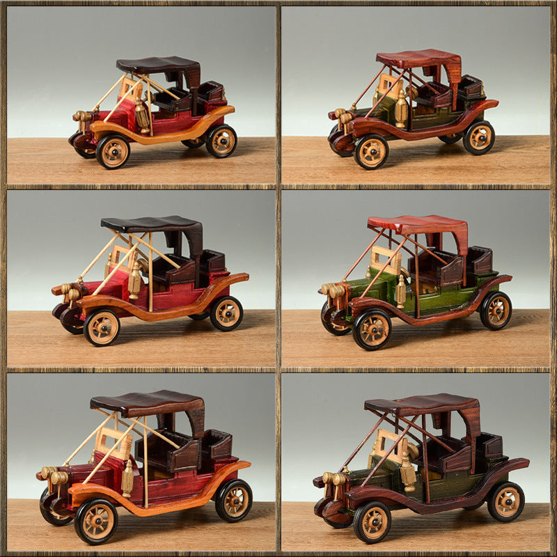 Desktop Wooden Vintage Car Ornaments