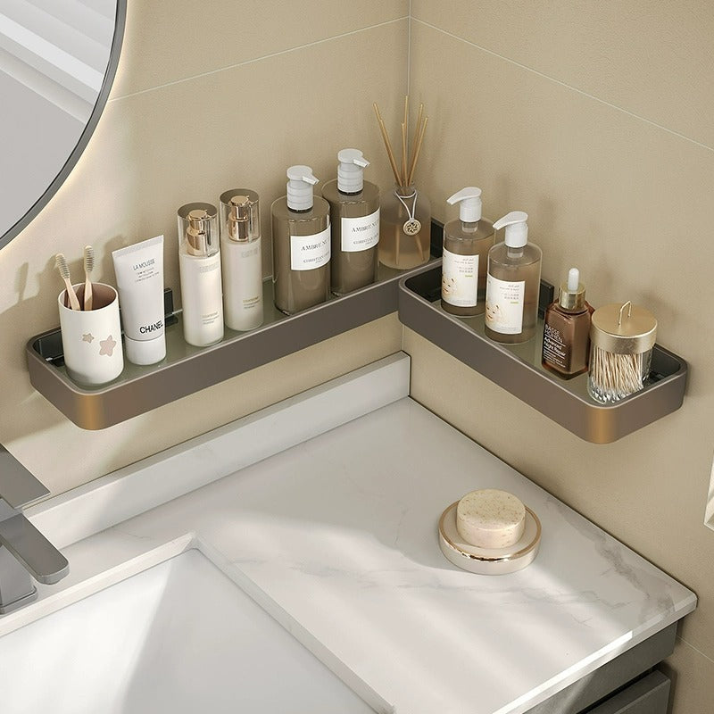 Bathroom Tempered Glass Simplicity Storage Rack