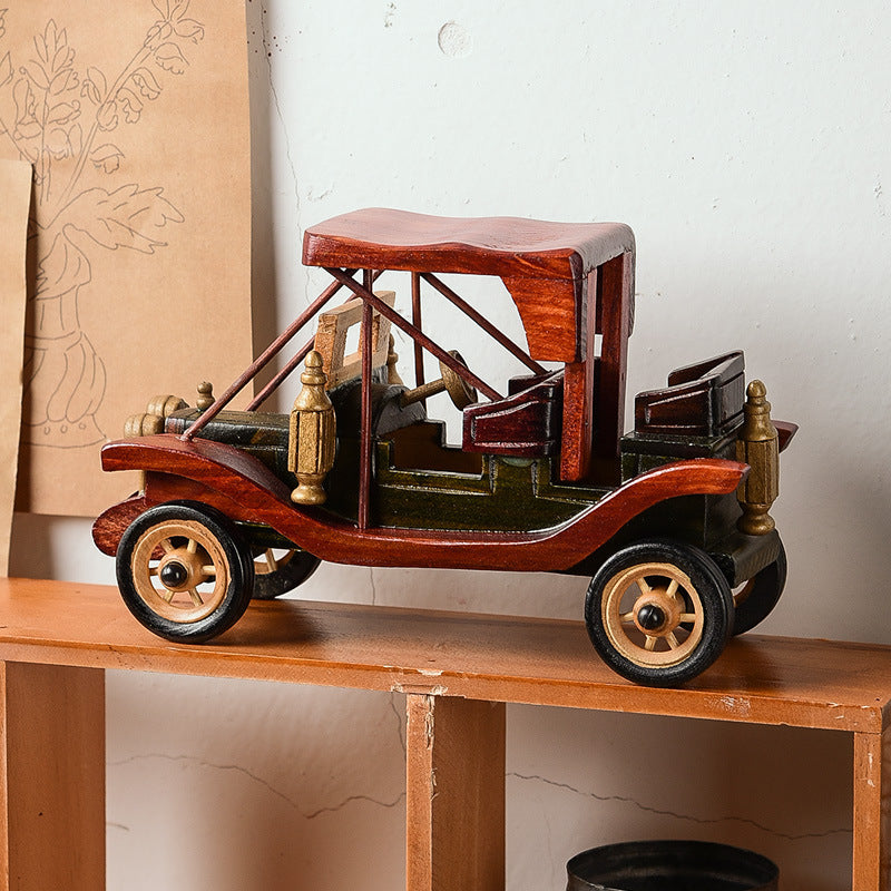 Desktop Wooden Vintage Car Ornaments