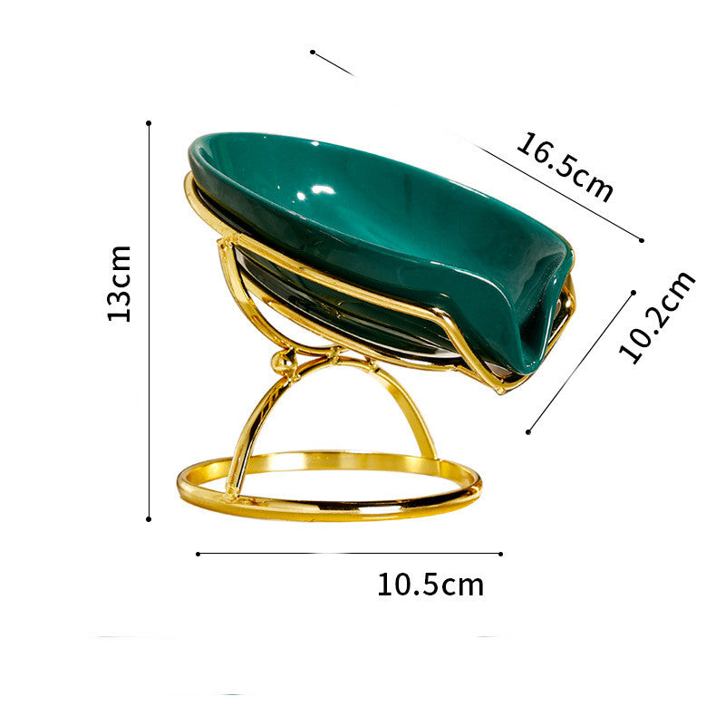 Ceramic Soap Box Drain Storage Rack Household Dish Tray Free Punch