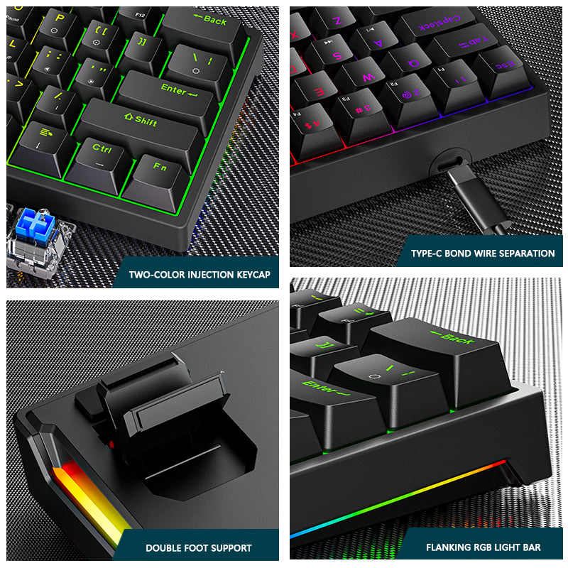 Plastic mechanical keyboard for games