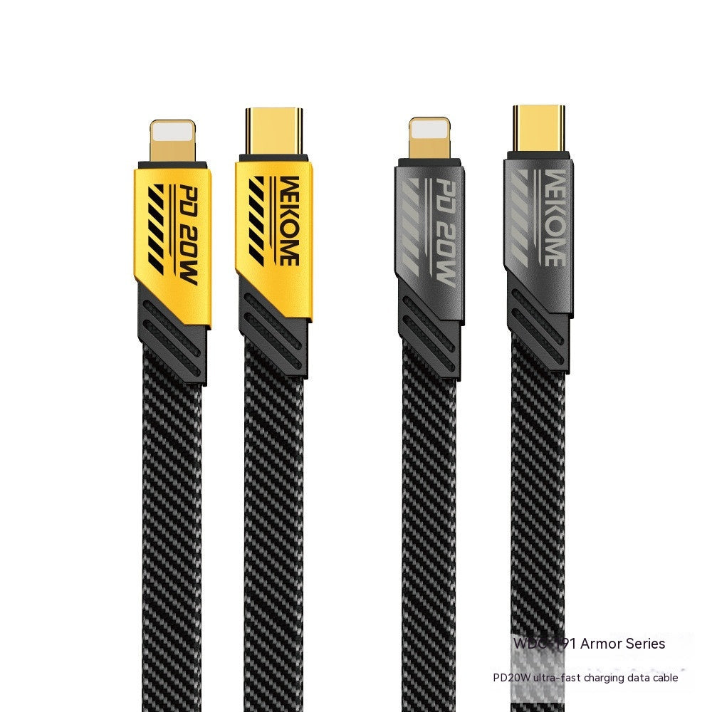 One-to-two Mech Data Cable 100W Two-in-one Magnetic Super Charging Cable Type-C Fast Charge Data Cable