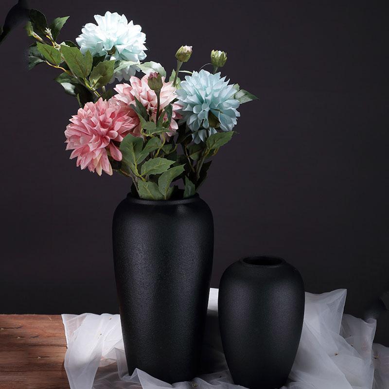 Black Ceramic Vase Flower Arrangement Decoration Ornaments