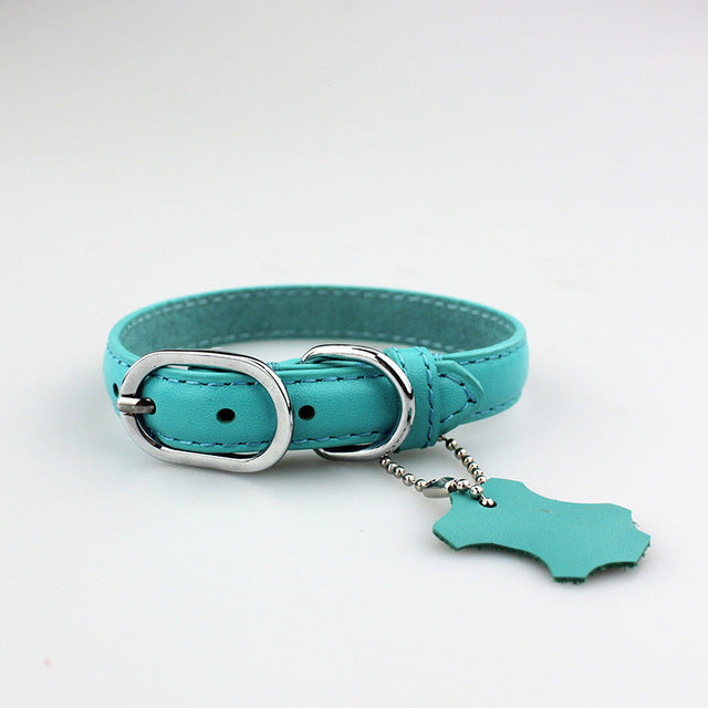 Pet Leather Collar Color Cowhide