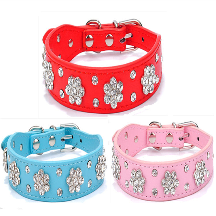 Rhinestone Plum Dog Collar