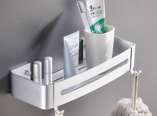 Free punching bathroom shelf Bathroom with hook corner frame Toilet vanity space aluminum triangle basket wall hanging