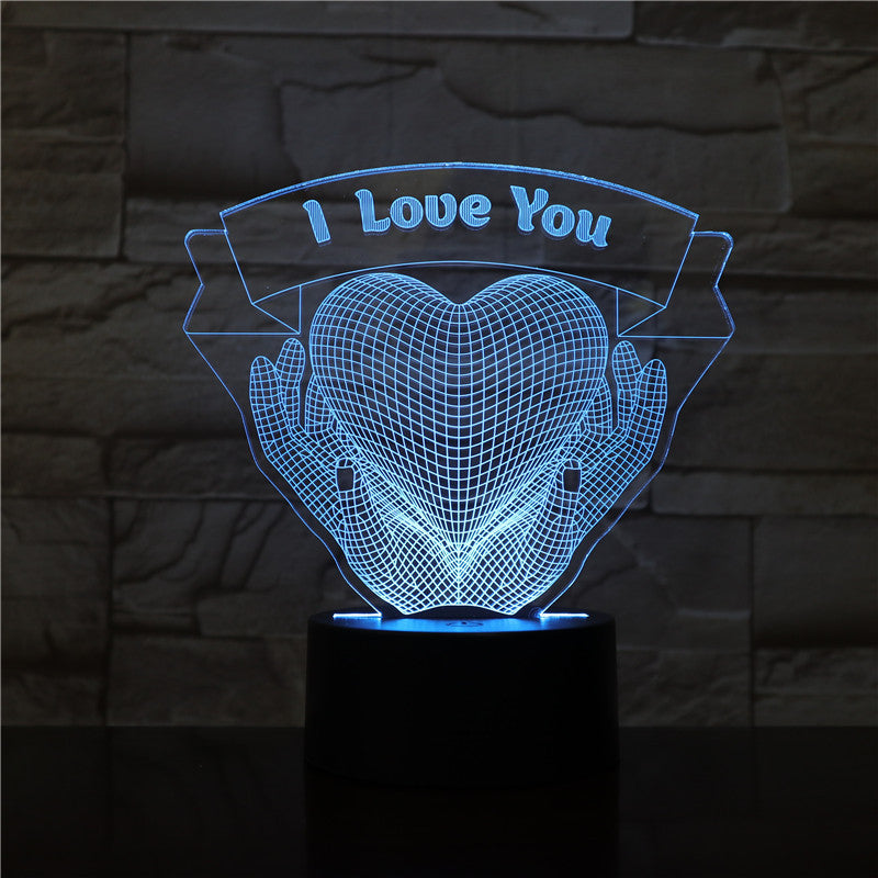 Valentines Day Gift Hands Holding Love 3D Night Light