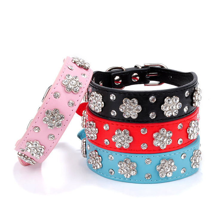 Rhinestone Plum Dog Collar