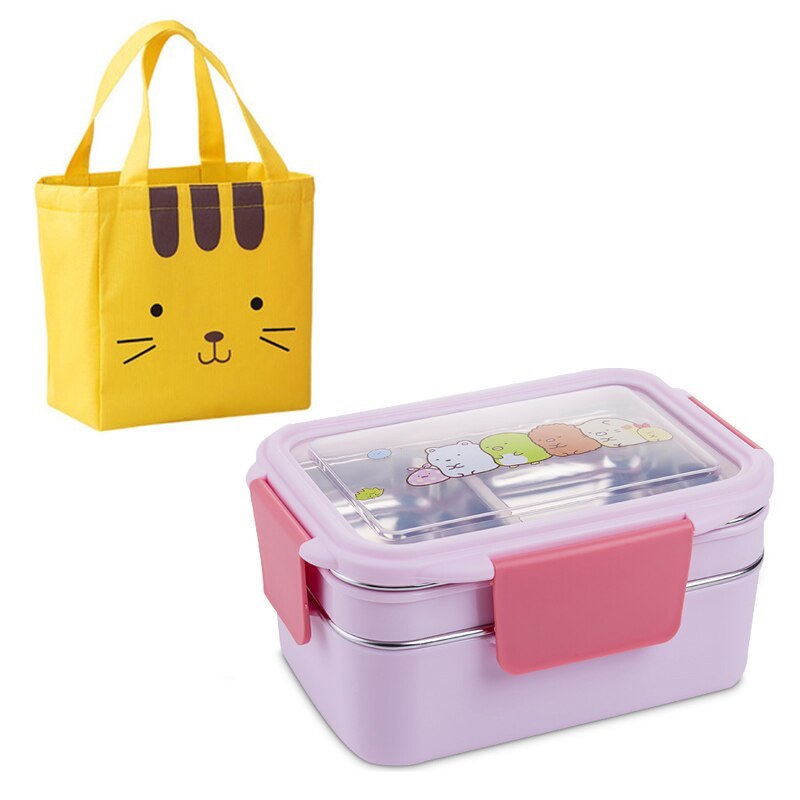 Stainless steel lunch box, double lunch box