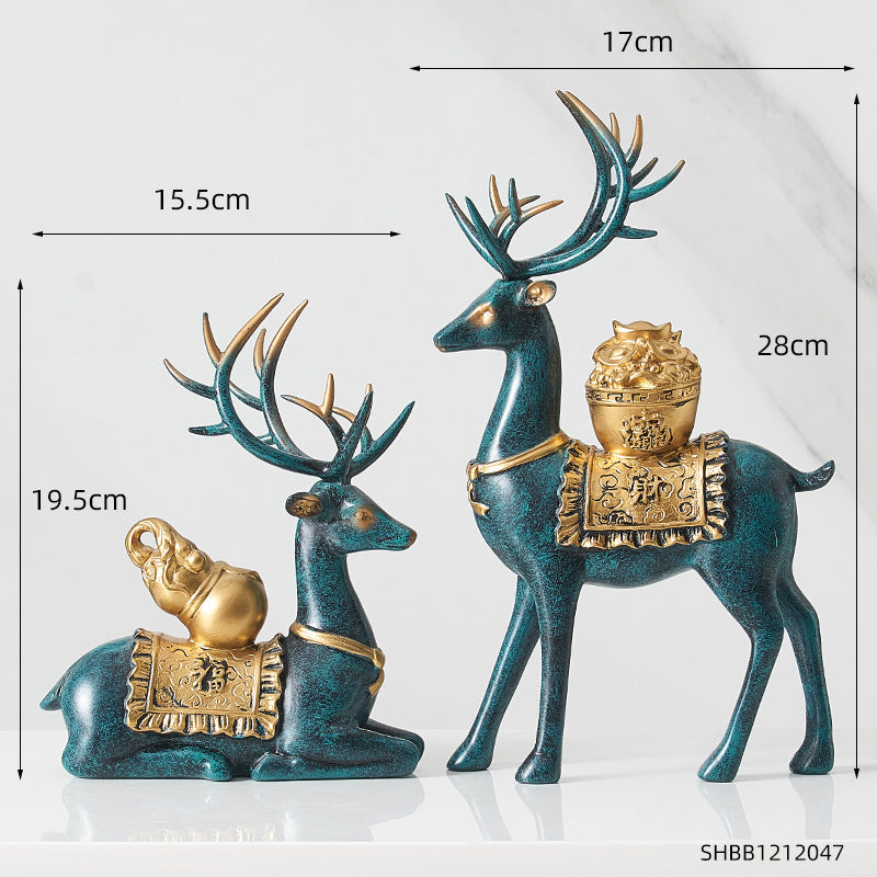 New Chinese Creative Deer Decoration Living Room Entrance Wine Cabinet Home