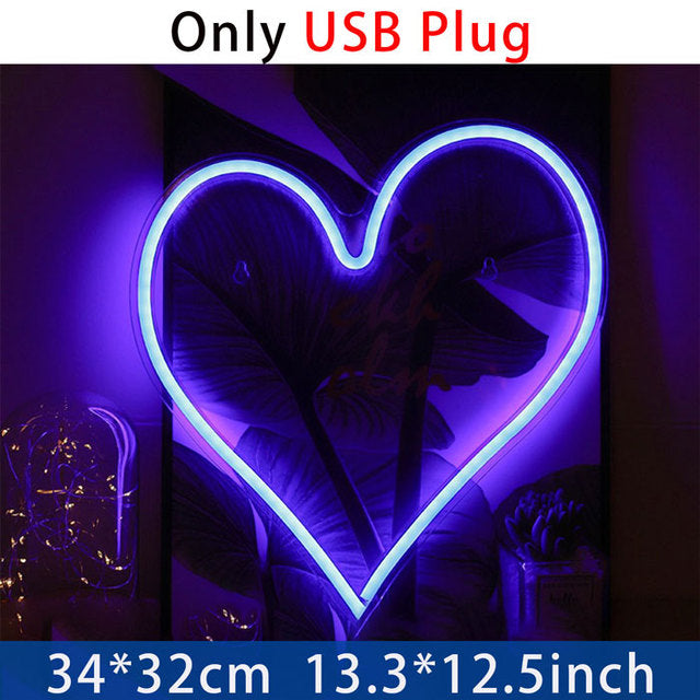 Love Heart Neon Acrylic Transparent Back Molding Light Atmosphere Light Decoration