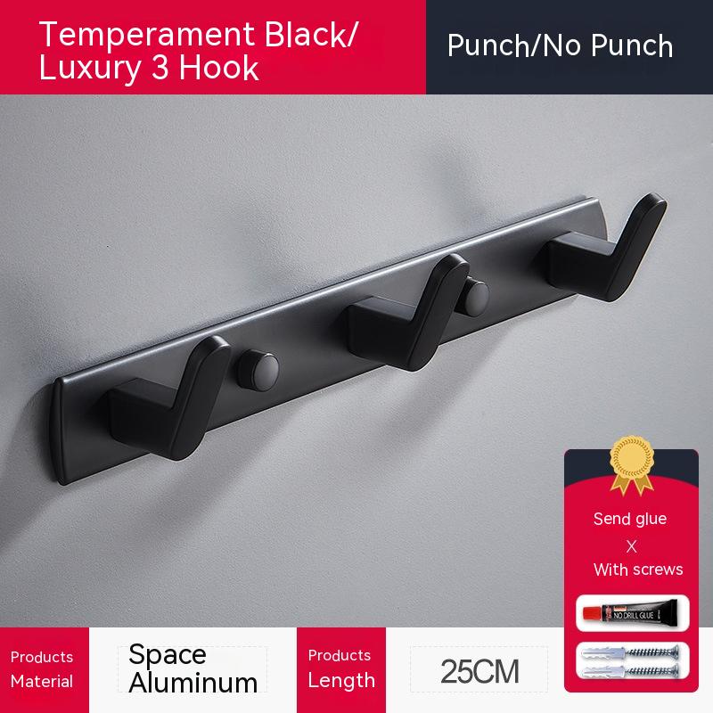 Punch-free Space Aluminum Coat Hook Toilet Coat Hook