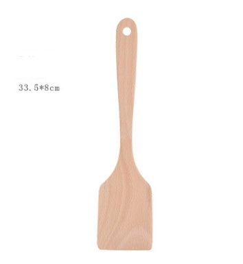 Unpainted wooden shovel