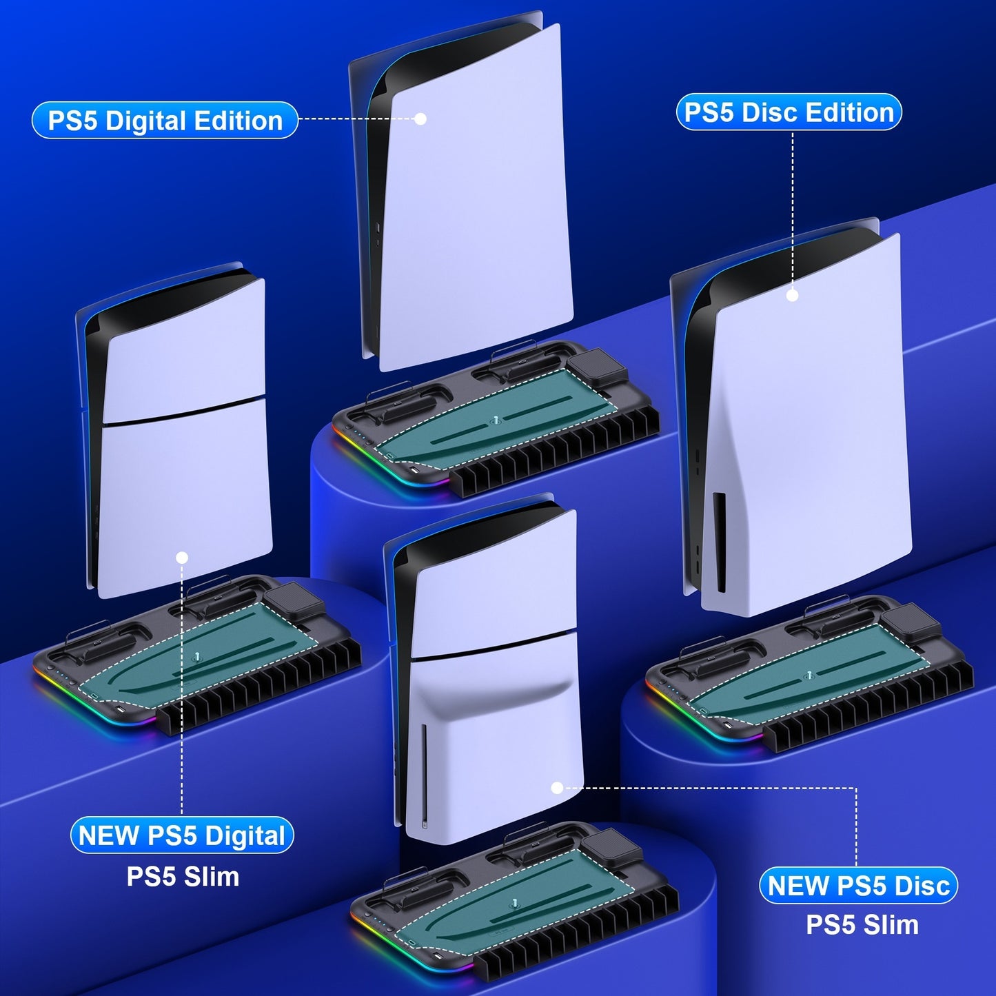 Slim Stand PS5 Controller Cooling Station