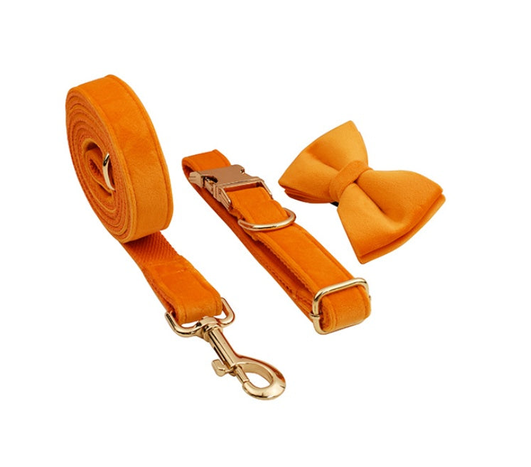 Velvet Pet Collar Traction Rope