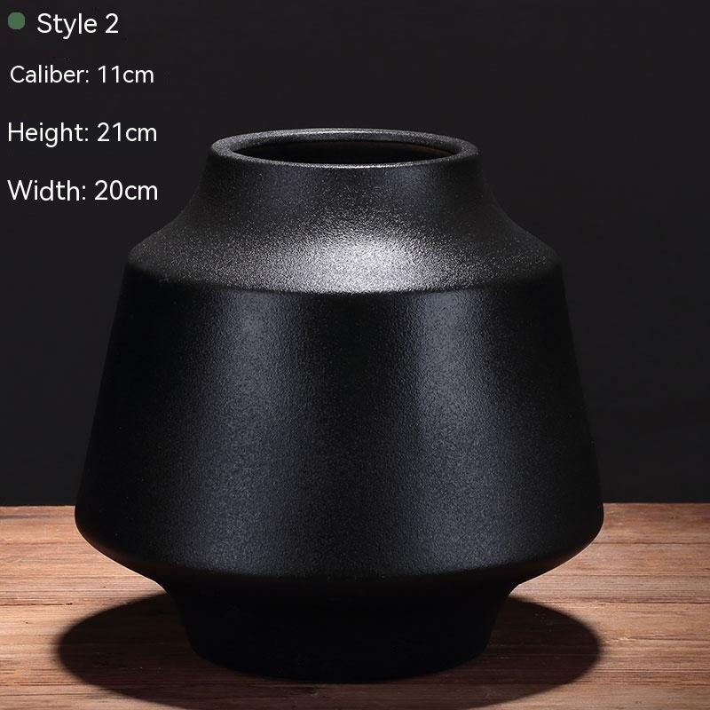 Black Ceramic Vase Flower Arrangement Decoration Ornaments