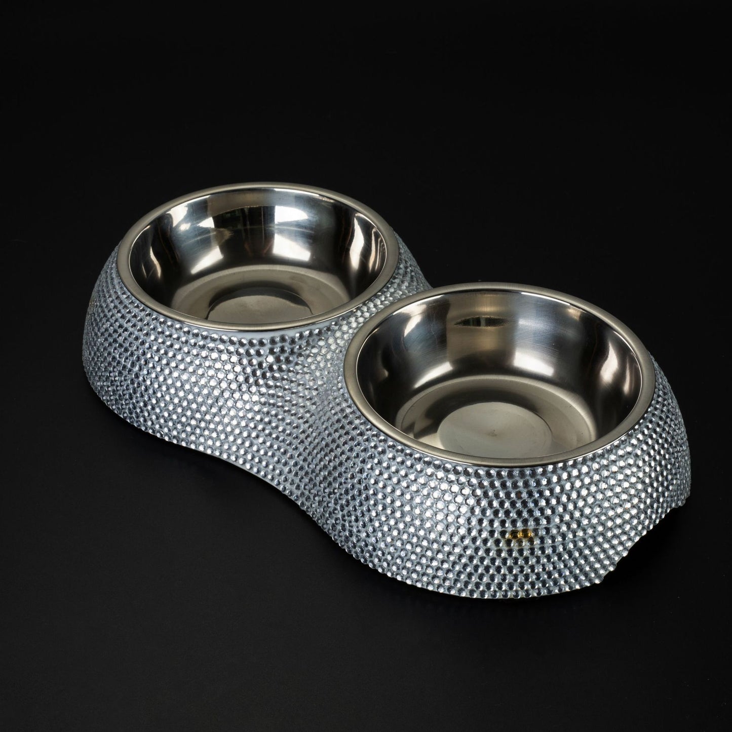 Diamond-studded Double Dog Bowl