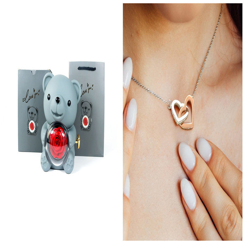 Teddy Bear Gifts Box With Necklace