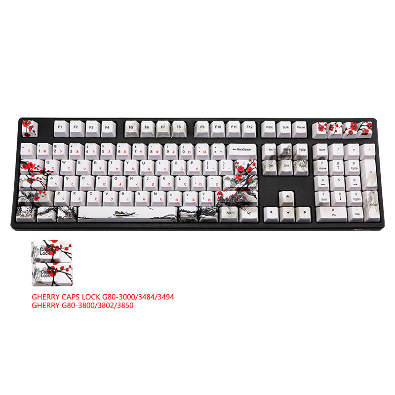 PBT Wangjiang Plum Keycap 109 Key OEM Height Korean Japanese