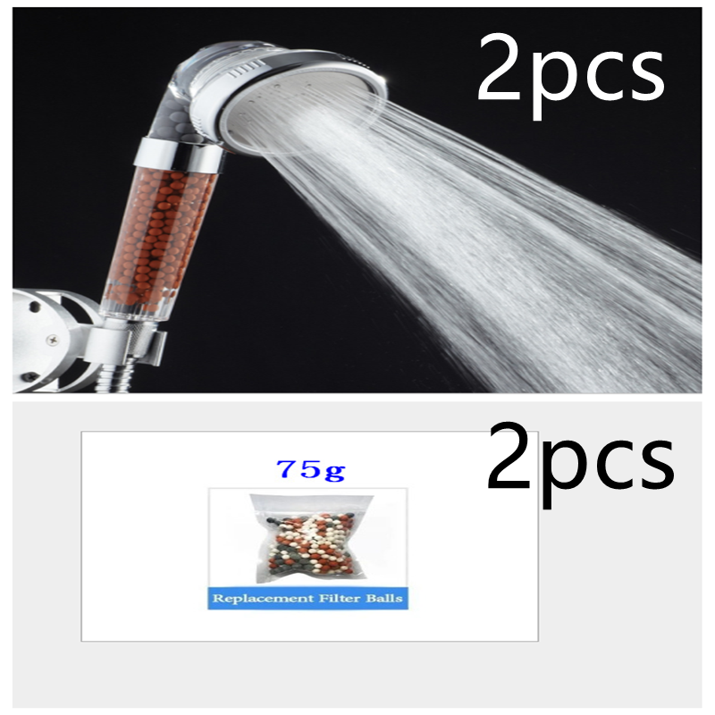 Three-speed Transparent Pressurized Negative Ion Handheld Showerhead Filter Water Purifying Shower Nozzle