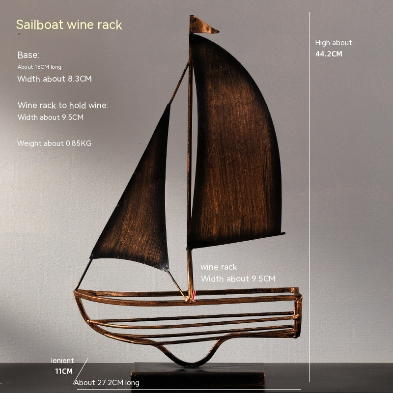 Iron Boat Wine Rack