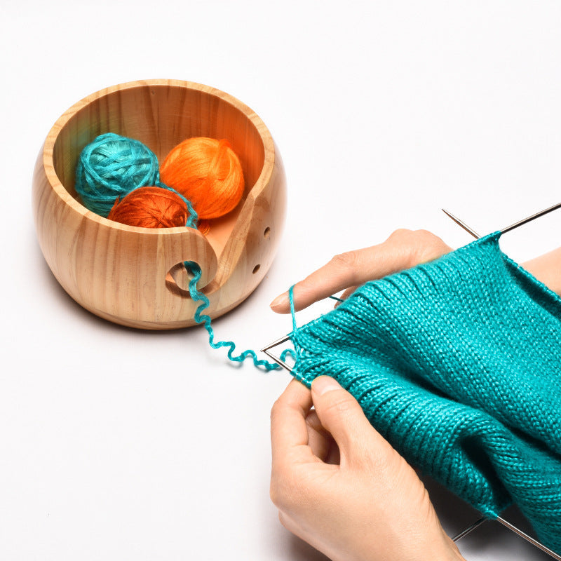 Creative Wooden Wool Storage Bowl