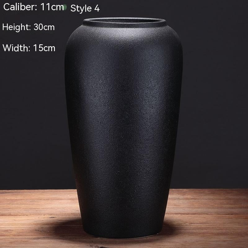 Black Ceramic Vase Flower Arrangement Decoration Ornaments