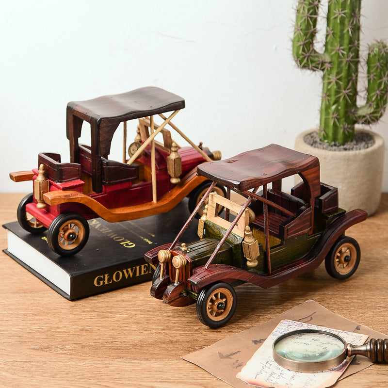 Desktop Wooden Vintage Car Ornaments