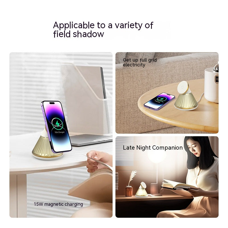 Night Table Lamp 15W Wireless Charger Magnetic Fast Wireless Seat